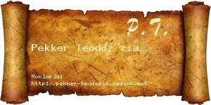 Pekker Teodózia névjegykártya